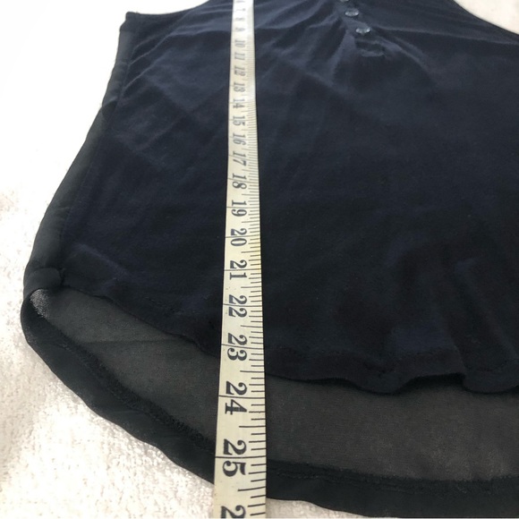 Forever 21 Sleeveless Tank Top Snap black cotton and mesh SZ Small - Picture 10 of 12